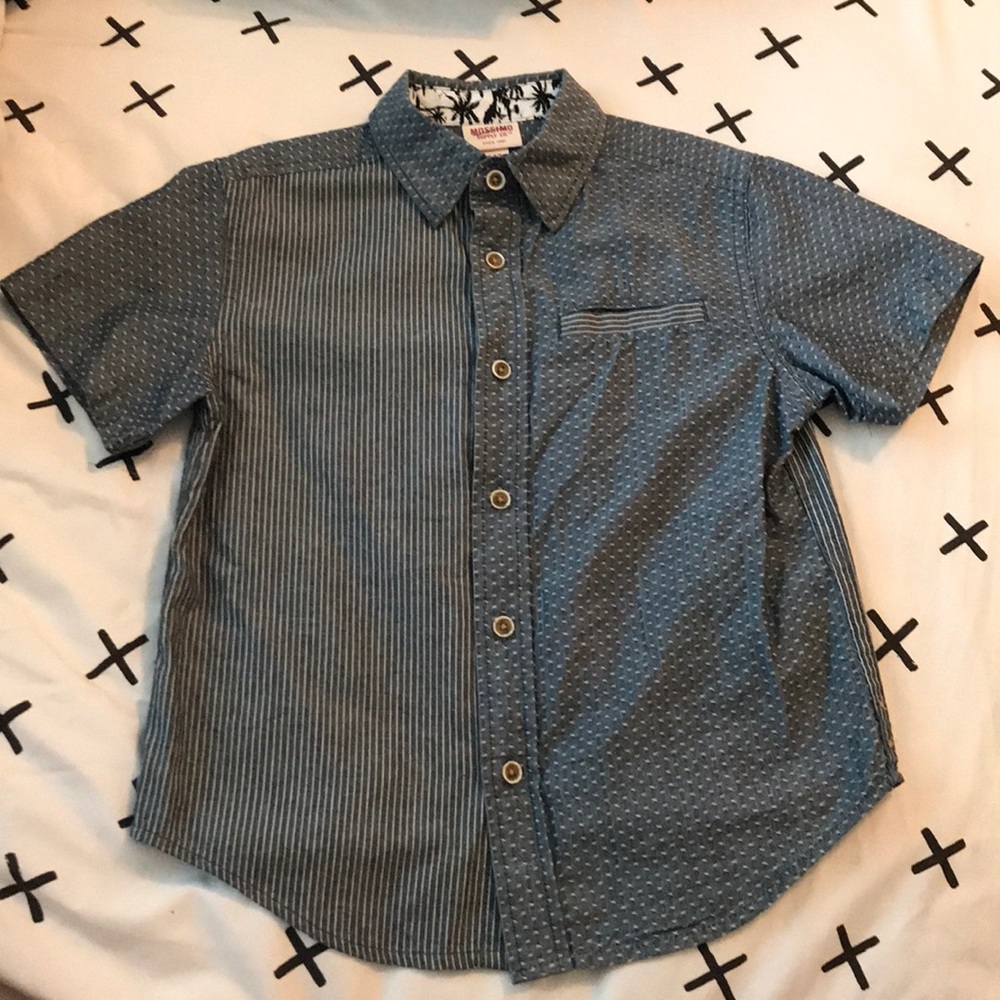 Boys button down shirt sleeve shirt